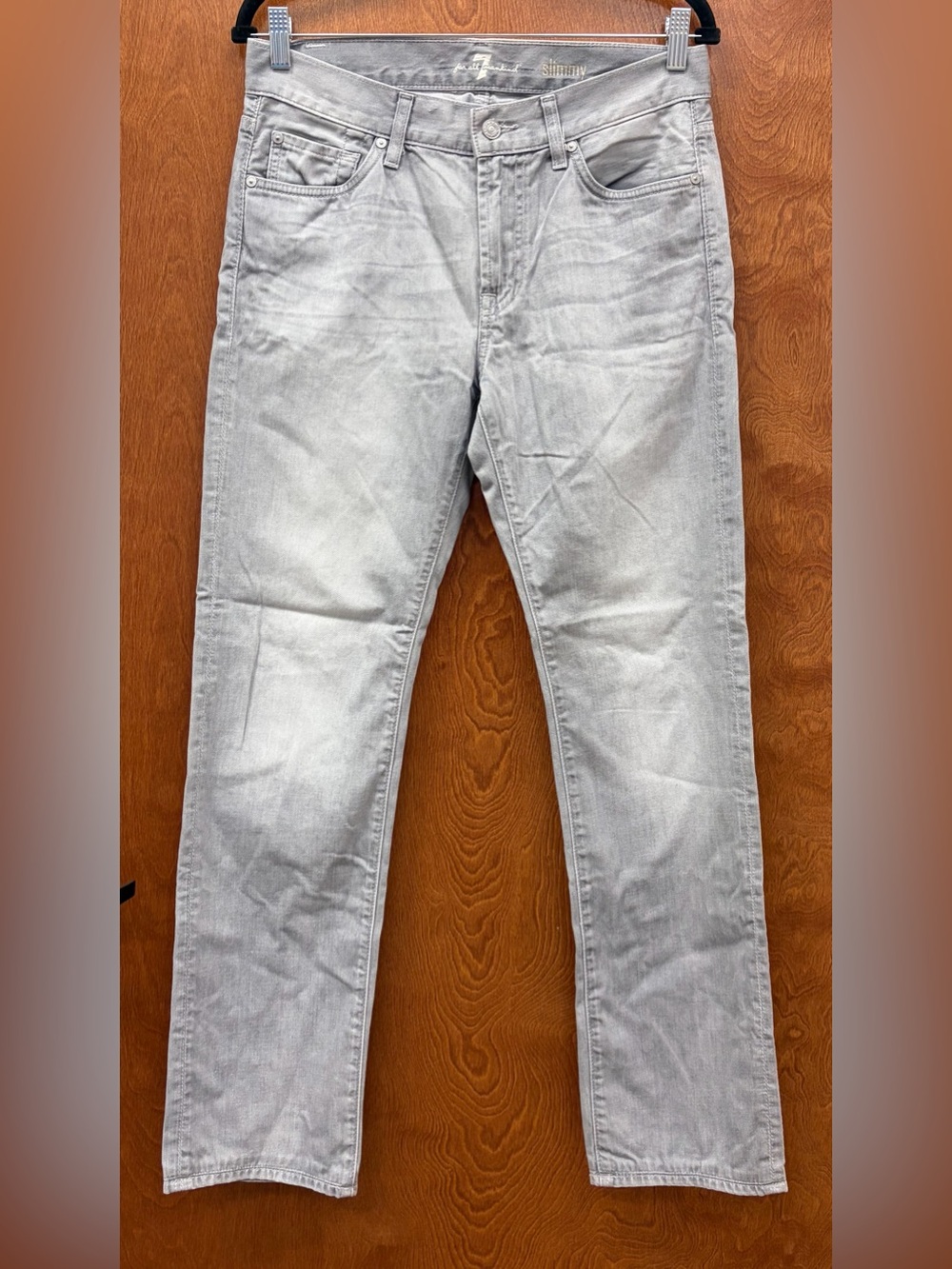 7 For All Mankind Slimmy Jeans Mid Rise Classic Straight cotton gray size 30